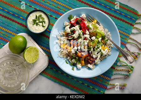 Il miele chipotle vegetariano ciotola per fajita Foto Stock
