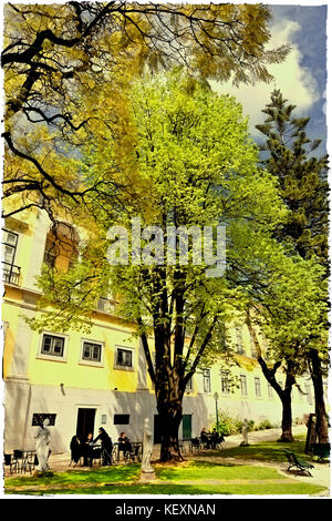 Il Museu Nacional de Arte Antiga giardino. Lisbona, Portogallo Foto Stock