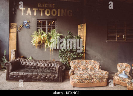 Divani vintage e soggiorno Foto Stock