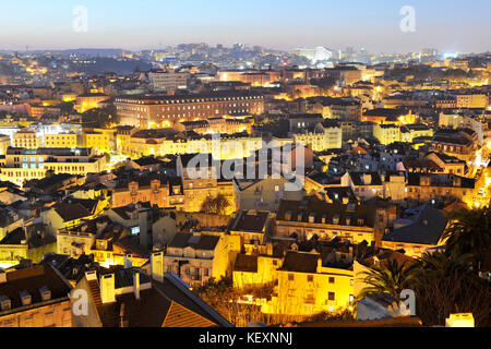 Mouraria e il centro storico di Lisbona, Portogallo Foto Stock