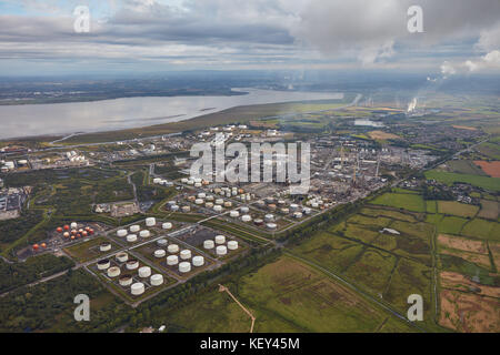 Una veduta aerea della Stanlow raffineria di petrolio, Ellesmere Port Cheshire Foto Stock