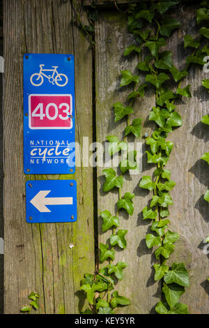 Route 403 pista ciclabile vicino ad Avebury. Foto Stock