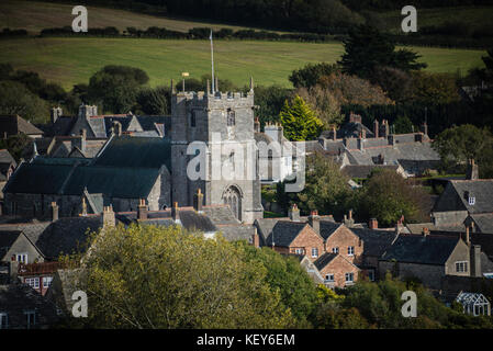 Chiesa di Sant'Edoardo il martire, Corfe Castle, Dorset. Foto Stock