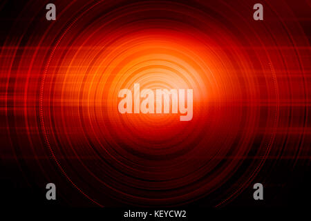 Cerchi concentrici che si espande dal centro ai bordi tema rosso sfondo. Foto Stock