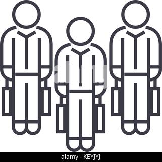 Consulenti aziendali icona lineare, segno, simbolo, vettore su sfondo isolato Illustrazione Vettoriale
