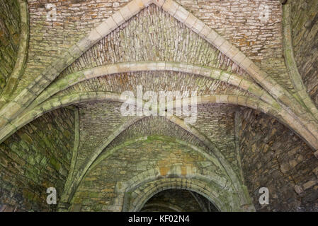 La gatehouse a Easby Abbey vicino Richmond nel North Yorkshire, Inghilterra. Foto Stock