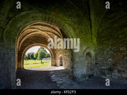 The Gatehouse a Easby Abbey vicino al richmond in North Yorkshire, Inghilterra. Foto Stock