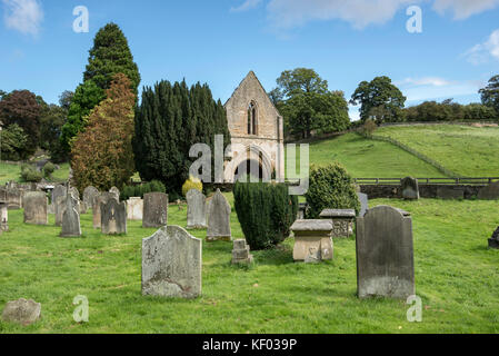 Cimitero e gatehouse a Easby Abbey vicino al richmond in North Yorkshire, Inghilterra. Foto Stock