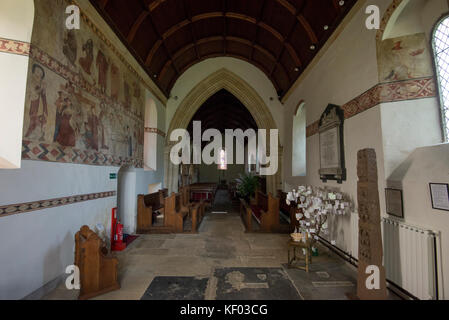 L'interno di Sant'Agata chiesa a Easby Abbey vicino a Richmond, North Yorkshire, Inghilterra. Foto Stock