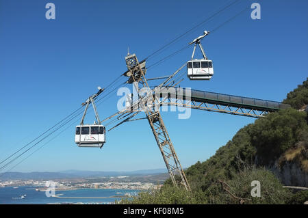 La funivia, Gibilterra, settembre 2017 Foto Stock