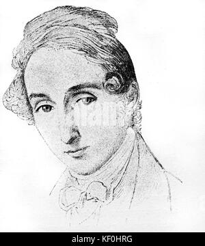 Carl Maria von Weber, dopo un disegno da Hensel 1822. CMvW compositore tedesco 19 Novembre 1786 - 5 giugno 1826. Foto Stock