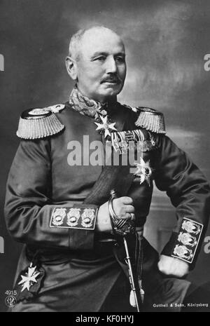 Generale Alexander von Kluck (20 maggio 1846 - 19 ottobre 1934). Visto il servizio durante la guerra Austro-Prussian del 1866 e la guerra franco-prussiana. Generale Tedesco durante la Prima Guerra Mondiale al comando della prima armata. Foto Gothal & Sohn, Konigsberg Foto Stock