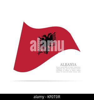L'albania bandiera nazionale sventolando icona vettore Illustrazione Vettoriale