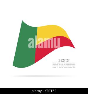 Benin bandiera nazionale sventolando icona vettore Illustrazione Vettoriale