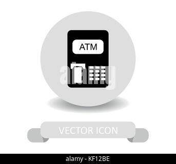 Icona di atm su sfondo bianco Illustrazione Vettoriale
