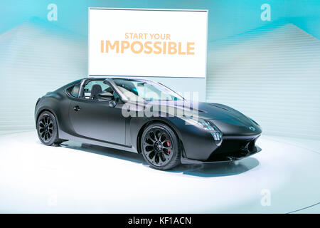 Tokyo, Giappone. 25 ottobre 2017. Toyota presenta il suo nuovo modello di auto sportive al 45° Salone dell'automobile di Tokyo. Crediti: Yuichiro Tashiro /Alamy Live News Foto Stock