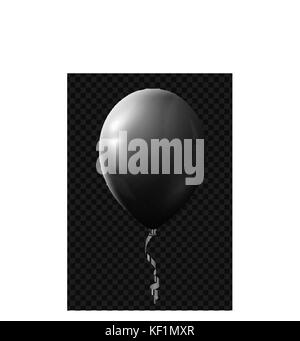 Palloncino isolato con nastro su sfondo trasparente Illustrazione Vettoriale