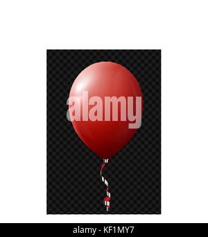 Palloncino isolato con nastro su sfondo trasparente Illustrazione Vettoriale