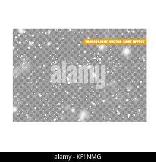 La caduta di neve bianca su sfondo trasparente. texture fiocchi di neve in inverno Illustrazione Vettoriale