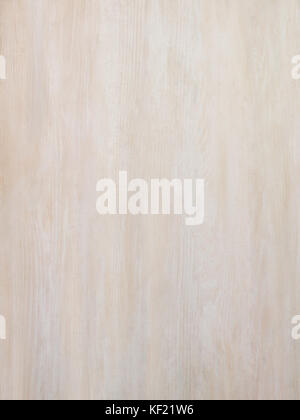 Sottile vicino al bianco decapato cool tan wood board superficie mostra grana sottile Foto Stock