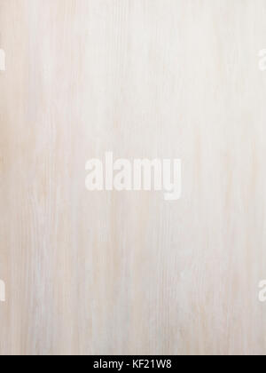 Sottile vicino al bianco decapato cool tan wood board superficie mostra grana sottile che si tinge di bianco Foto Stock