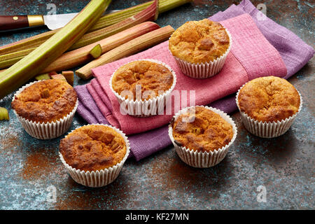 Chili spezie muffin rabarbaro Foto Stock