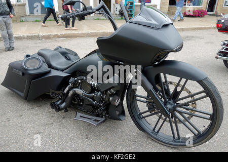 Un custom made motocicletta illustrato al wharf rat rally in digby, Nova Scotia Foto Stock