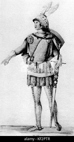 ' Lohengrin", opera di Richard Wagner. Costume Design per premiere, dal disegno da Ferdinand Heine. Lohengrin primo atto/ erster Aufzug. Compositore tedesco & autore, 22 maggio 1813 - 13 febbraio 1883. Foto Stock