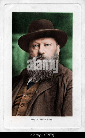 Hans Richter, ritratto con hat. Conduttore di tedesco, 1843-1916. Versione Colorised. Foto Stock