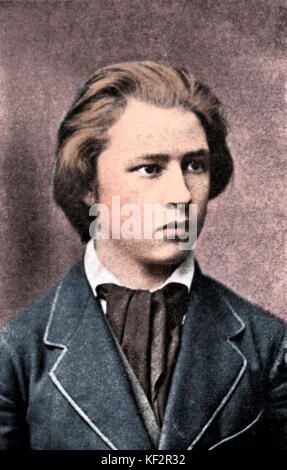 Hugo Wolf di 17 anni il compositore austriaco 13 marzo 1860-22 febbraio 1903. Versione Colorised. Foto Stock