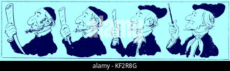 WAGNER, Richard - caricatura - Rubrica: ' teoria darwiniana dell evoluzione '. Didascalia: ' come tetto, Wagele Shofarblower a Lipsia, gradualmente trasformato in Richard Wagner ' pubblicato in Floh, da Th. Zajacskowski.. Compositore tedesco & autore (1813-1883). L'antisemitismo Foto Stock