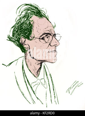 MAHLER, Gustav - caricatura da Burkardt compositore austriaco, 1860-1911 Foto Stock