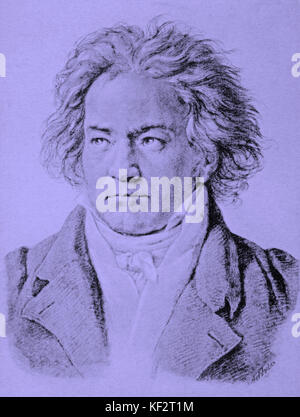 Ludwig van Beethoven - ritratto del compositore tedesco. 1818 dal Kloeber 17 Dicembre 1770- 26 marzo 1827 Foto Stock