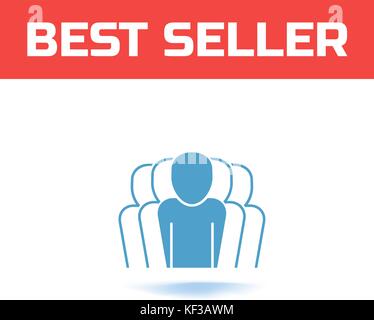 Set di arte lineare icone, business Team. team di persone con leader in centro. può essere utilizzato per un sito web o applicazione mobile. illustrazione vettoriale Illustrazione Vettoriale