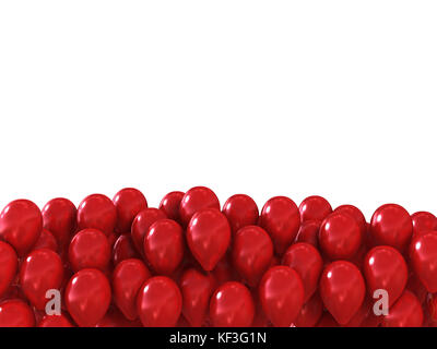 Rosso palle di festa come uno sfondo con spazio per il testo su di essi Foto Stock