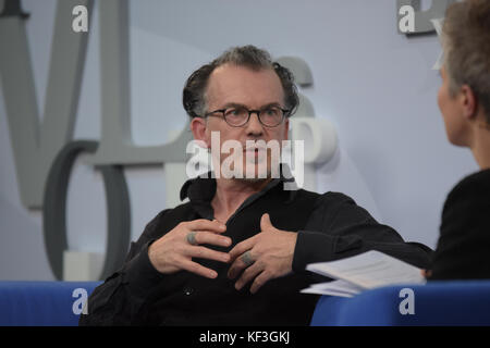 Francoforte, Germania. Xiii oct, 2017. Stephan porombka, autore tedesco, fiera del libro di Francoforte, / buchmesse Francoforte 2017 Foto Stock