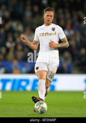 Il Pontus Jansson di Leeds United durante la Carabao Cup, la quarta partita al King Power Stadium di Leicester. PREMERE ASSOCIAZIONE foto. Data immagine: Martedì 24 ottobre 2017. Vedi PA storia CALCIO Leicester. Il credito fotografico dovrebbe essere: Mike Egerton/PA Wire. RESTRIZIONI: Nessun utilizzo con audio, video, dati, elenchi di apparecchi, logo di club/campionato o servizi "live" non autorizzati. L'uso in-match online è limitato a 75 immagini, senza emulazione video. Nessun utilizzo nelle scommesse, nei giochi o nelle pubblicazioni di singoli club/campionati/giocatori. Foto Stock