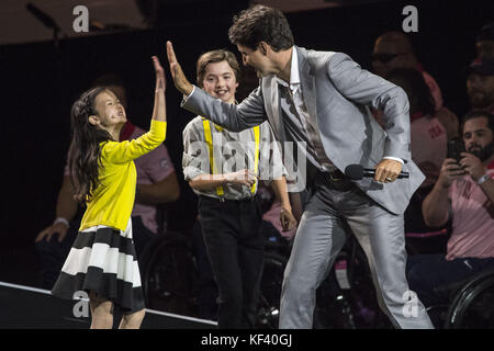 Reali e politici partecipano alla cerimonia di apertura degli Invictus Games presso Air Canada. Con: Justin Trudeau dove: Toronto, Canada quando: 24 Set 2017 Credit: Euan Cherry/WENN.com Foto Stock