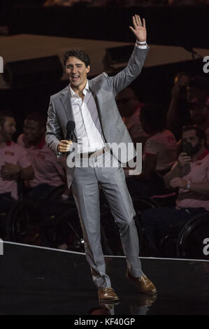 Reali e politici partecipano alla cerimonia di apertura degli Invictus Games presso Air Canada. Con: Justin Trudeau dove: Toronto, Canada quando: 24 Set 2017 Credit: Euan Cherry/WENN.com Foto Stock