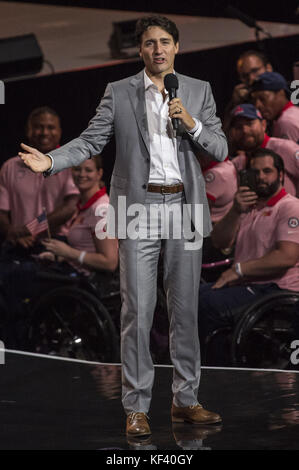 Reali e politici partecipano alla cerimonia di apertura degli Invictus Games presso Air Canada. Con: Justin Trudeau dove: Toronto, Canada quando: 24 Set 2017 Credit: Euan Cherry/WENN.com Foto Stock