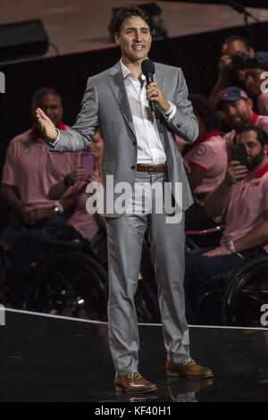 Reali e politici partecipano alla cerimonia di apertura degli Invictus Games presso Air Canada. Con: Justin Trudeau dove: Toronto, Canada quando: 24 Set 2017 Credit: Euan Cherry/WENN.com Foto Stock