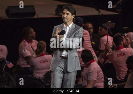 Reali e politici partecipano alla cerimonia di apertura degli Invictus Games presso Air Canada. Con: Justin Trudeau dove: Toronto, Canada quando: 24 Set 2017 Credit: Euan Cherry/WENN.com Foto Stock