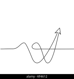 Frecce di astratta segno. rappresentazione in linea continua icona. illustrazione vettoriale Illustrazione Vettoriale