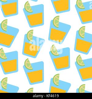 Tequila shot con fetta di lime bere il liquore di sfondo messicano Illustrazione Vettoriale