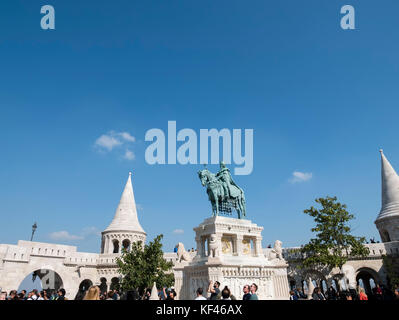 Statua di St Stephen, Budapest, Ungheria. Foto Stock