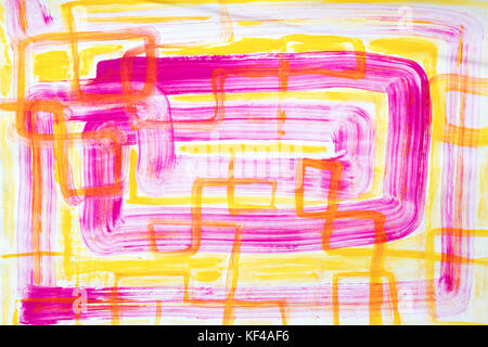 Rosa e giallo arte astratta della pittura. Foto Stock