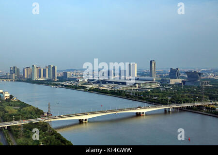 Pazhou convenzione internazionale e il centro espositivo della città di Guangzhou,nella provincia di Guangdong, Cina Foto Stock