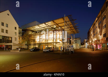 Staatstheater a Mainz, RHEINLAND-PFALZ, kleines haus, nachtaufnahme, beleuchtung Foto Stock