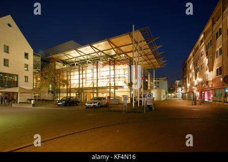 Staatstheater a Mainz, RHEINLAND-PFALZ, kleines haus, nachtaufnahme, beleuchtung Foto Stock