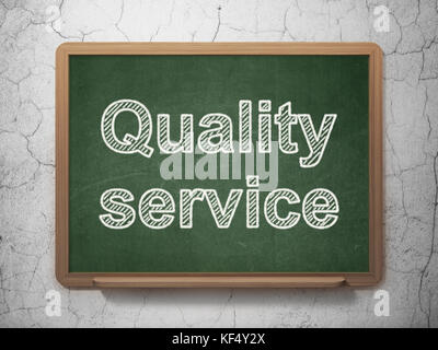 Il concetto di business: la qualità del servizio su sfondo lavagna Foto Stock